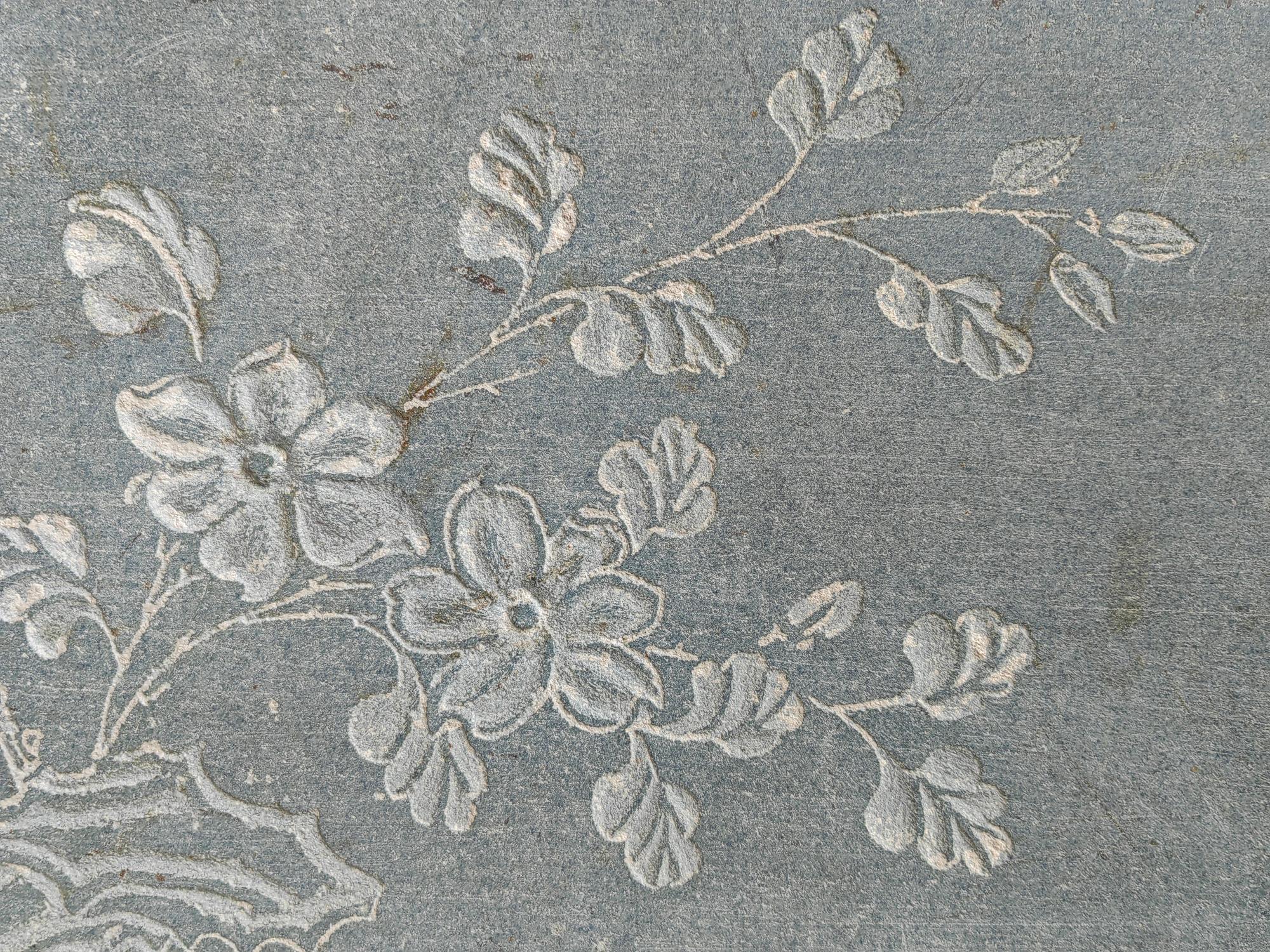 detailed floral embroidery on linen